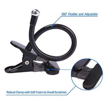 Suremita Security Convex Mirror with Adjustable Clip for Personal Safety, Open Office Environment, Dressing Room and Cubicle Computer Desk Rear View or Anywhere (6.69" x 2.95", Rectangle)