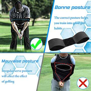 Rmolitty Golf Swing Trainer, Golf Training Aids ＆ Golf Training Sticks for Beginner Wrist Hinge Swing Trainer Smooth Swing Correcting Tools (arm＆Wrist Training Set)