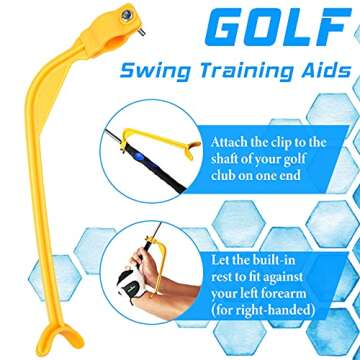 Rmolitty Golf Swing Trainer, Golf Training Aids ＆ Golf Training Sticks for Beginner Wrist Hinge Swing Trainer Smooth Swing Correcting Tools (arm＆Wrist Training Set)