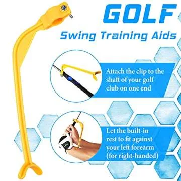 Rmolitty Golf Swing Trainer, Golf Training Aids ＆ Golf Training Sticks for Beginner Wrist Hinge Swing Trainer Smooth Swing Correcting Tools (arm＆Wrist Training Set)