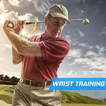 Rmolitty Golf Swing Trainer, Golf Training Aids ＆ Golf Training Sticks for Beginner Wrist Hinge Swing Trainer Smooth Swing Correcting Tools (arm＆Wrist Training Set)