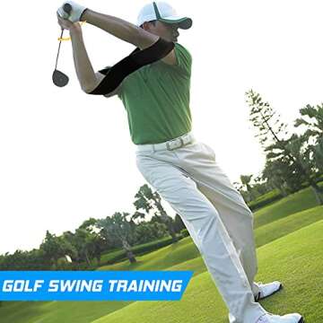 Rmolitty Golf Swing Trainer, Golf Training Aids ＆ Golf Training Sticks for Beginner Wrist Hinge Swing Trainer Smooth Swing Correcting Tools (arm＆Wrist Training Set)