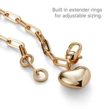 JENNY BIRD Puffy Heart Bracelet | High Polish Gold, Lobster Clasp | Sleek, Chunky Designer Jewelry for Women