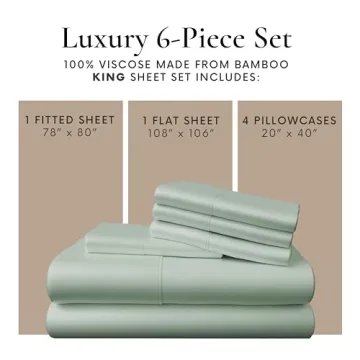 Cooling Bamboo King Size Cooling Sheets Set - Luxurious Comfort