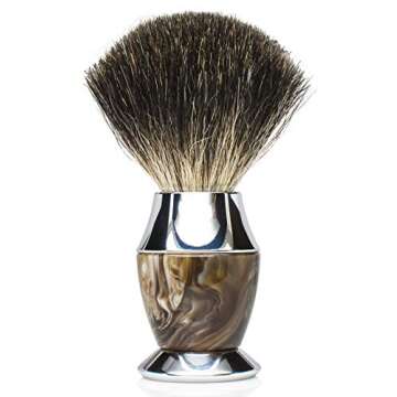 Maison Lambert Ultimate Shaving Kit Set with Organic Shaving Soap, Aftershave oil, Wood Shaving Bowl, 100% Pure Black Badger Shaving Brush and Double Edge Safety Razor and stand. Best fathers day gift