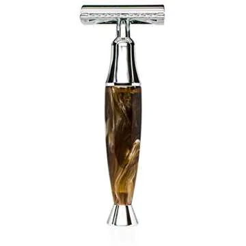 Maison Lambert Ultimate Shaving Kit Set with Organic Shaving Soap, Aftershave oil, Wood Shaving Bowl, 100% Pure Black Badger Shaving Brush and Double Edge Safety Razor and stand. Best fathers day gift