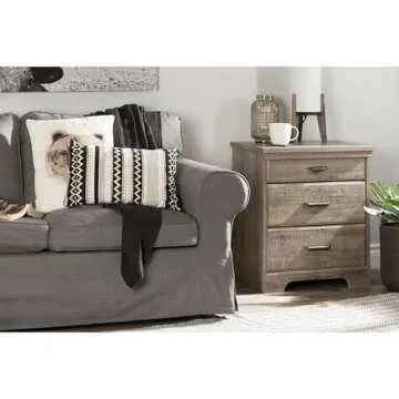 Versatile Nightstand with Charging Station in Oak Finish