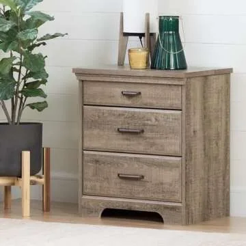 Versatile Nightstand with Charging Station in Oak Finish