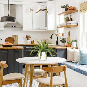 GnFlus Artificial Fern Plant in Ceramic Pot, 11 Inch Fake Bird’s Nest Ferns Plants Faux Potted Fern Plants for Home Living Room Bathroom Kitchen Office Table Indoor Decor