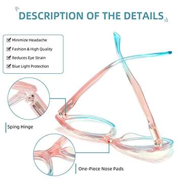 Olipunt Cat Eye Blue Light Blocking Glasses 4 Pack