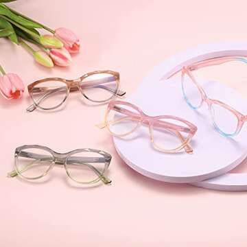 Olipunt Cat Eye Blue Light Blocking Glasses 4 Pack