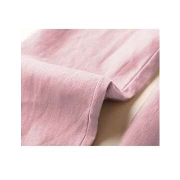 Tanming Linen Pants for Women Summer Casual High Waisted Drawstring White Beach Pant (Pink, M)