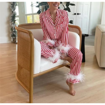 Chic Thopavenoir Christmas Pajamas Set for Women Silk