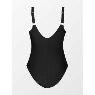 CUPSHE V Neck Mesh Sheer Plus Size One Piece Swimsuit