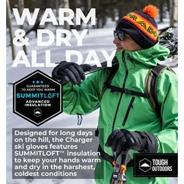 Tough Outdoors Winter Gloves - Waterproof Snow Gloves for Women and Men - Warm Womens and Mens Ski o...
