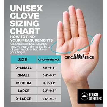 Tough Outdoors Winter Gloves - Waterproof Snow Gloves for Women and Men - Warm Womens and Mens Ski or Snowboard Gloves - Skiing & Snowboarding Gloves for Cold Weather - Small