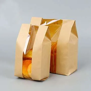 Eco-Friendly Paper Bread Loaf Bags with Window Pack