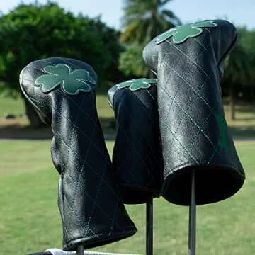 Stylish Golf Headcovers - Lucky Clover Design for All Clubs