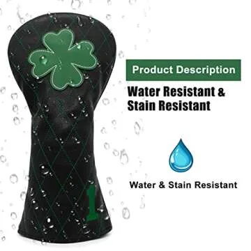 Stylish Golf Headcovers - Lucky Clover Design for All Clubs
