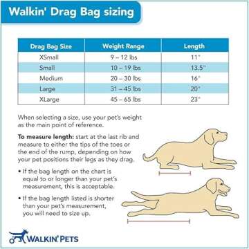 Walkin’ Drag Bag - Comfortable Drag Bag for Disabled Dogs and Cats, Protects Chest and Limbs, Made...