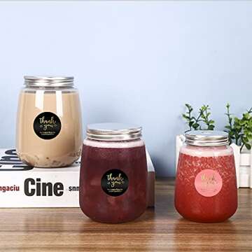 1000pcs Elegant Thank You Stickers Rolls for Packaging