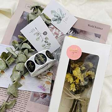 1000pcs Elegant Thank You Stickers Rolls for Packaging