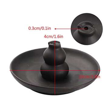 Miupoo Incense Burner Brown Glazed Ceramic Gourd Style Censer Burner Incense Holder.