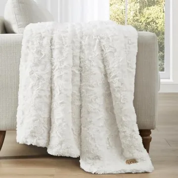 UGG Adalee Cozy Faux Fur Throw Blanket 50x70 Natural
