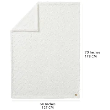 UGG Adalee Cozy Faux Fur Throw Blanket 50x70 Natural