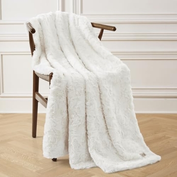 UGG Adalee Cozy Faux Fur Throw Blanket 50x70 Natural