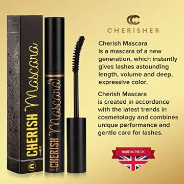Lengtening Hypoallergenic Cherish Mascara With Vitamin E | Premium Deep Black Color Gluten Free Volu...