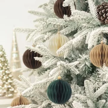 KI Store 8pcs Eco-Friendly Paper Christmas Balls