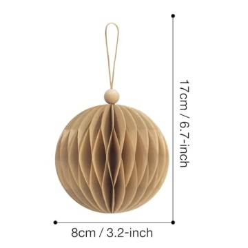 KI Store 8pcs Eco-Friendly Paper Christmas Balls