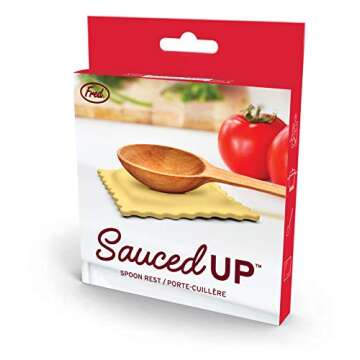 Genuine Fred SAUCED UP Ravioli Spoon Rest - Easy to Clean - Fun Kitchen Gadgets and Accessories - Stocking Stuffers & White Elephant Gifts - Great Gift for Home Cooks and Pasta Lovers