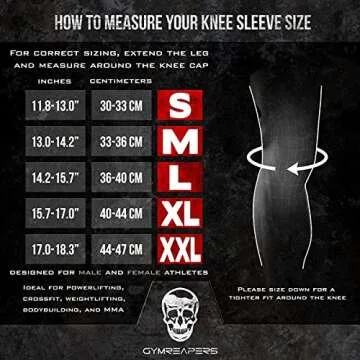 Gymreapers Knee Sleeves (1 Pair) Free Gym Bag - Knee Sleeve & Compression Brace for Squats, Fitness, Weightlifting, and Powerlifting 7MM Sleeve Pair - For Men & Women - 1 Year Warranty (Medium)