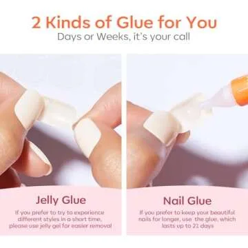 Modelones 32Pcs Fall Press on Nails Almond, Upgrade Short Chrome Brown Fake Nails, Reusable Nail Kit with Nail Glue Adhesive Tabs Mini Nail File, Nails Press Ons 16 Sizes