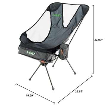LEKI Chiller Folding Chair Lightweight Anthra Comfort