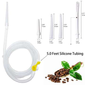 Smokitcen Enema Kit – 2L Enema Bag– 5.0ft. Long Silicone Hose – 5 Multi-Size Reusable Tips – Controlled Water Flow – for Colon Detox Cleanse Enemas