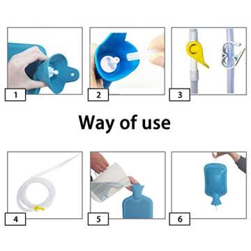 Smokitcen Enema Kit – 2L Enema Bag– 5.0ft. Long Silicone Hose – 5 Multi-Size Reusable Tips – Controlled Water Flow – for Colon Detox Cleanse Enemas