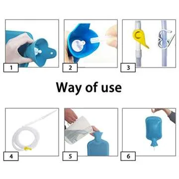 Smokitcen Enema Kit – 2L Enema Bag– 5.0ft. Long Silicone Hose – 5 Multi-Size Reusable Tips – Controlled Water Flow – for Colon Detox Cleanse Enemas