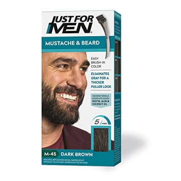 Just For Men Mustache & Beard - Dark Brown Beard Dye with Brush and Nourishing Ingredients