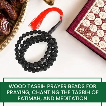 Mandala Crafts Wood Tasbih Prayer Beads for Meditation