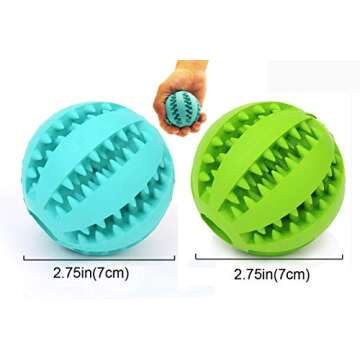 Sunglow 2 Pack Dog Toy Ball，Nontoxic Bite Resistant Teething Toys Balls for Small/Medium/Large Dog...