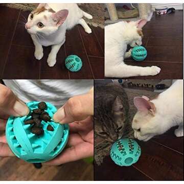 Sunglow 2 Pack Dog Toy Ball，Nontoxic Bite Resistant Teething Toys Balls for Small/Medium/Large Dog and Puppy Cat, Dog Pet Food Treat Feeder Chew Tooth Cleaning Ball Exercise Game IQ Training Ball