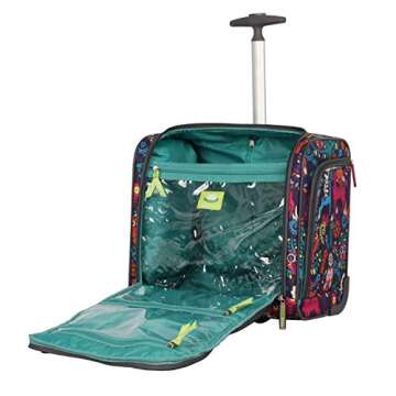 Lily Bloom Designer 15 Inch Carry On - Weekender Overnight Business Travel Luggage - Lightweight 2- Rolling Wheels Suitcase - Under Seat Rolling Bag for Women (Wildwoods)