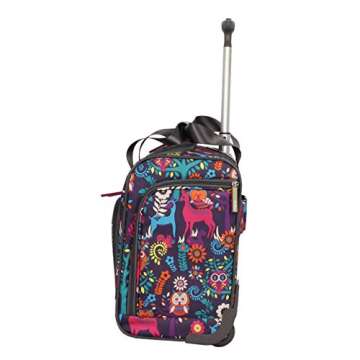 Lily Bloom Designer 15 Inch Carry On - Weekender Overnight Business Travel Luggage - Lightweight 2- Rolling Wheels Suitcase - Under Seat Rolling Bag for Women (Wildwoods)