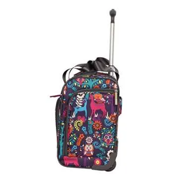 Lily Bloom Designer 15 Inch Carry On - Weekender Overnight Business Travel Luggage - Lightweight 2- Rolling Wheels Suitcase - Under Seat Rolling Bag for Women (Wildwoods)