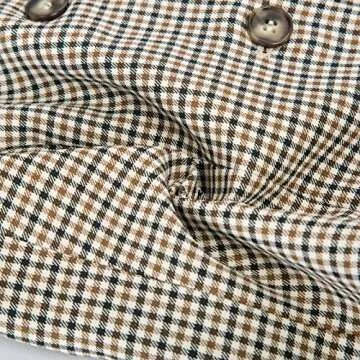 Belle Poque Women's Vintage Palid Business Dress Suits Vest Button Down V Neck Waistcoat(Plaid,S)