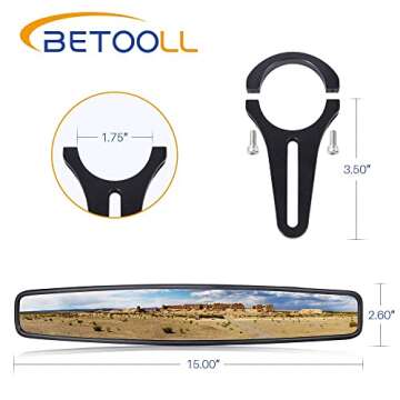 15" Wide Rear View Race Mirror Convex Mirror with 1.75" Clamp for UTV Compatible with Polaris RZR800...