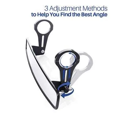 15" Wide Rear View Race Mirror Convex Mirror with 1.75" Clamp for UTV Compatible with Polaris RZR800 1000 XP900 1000 S